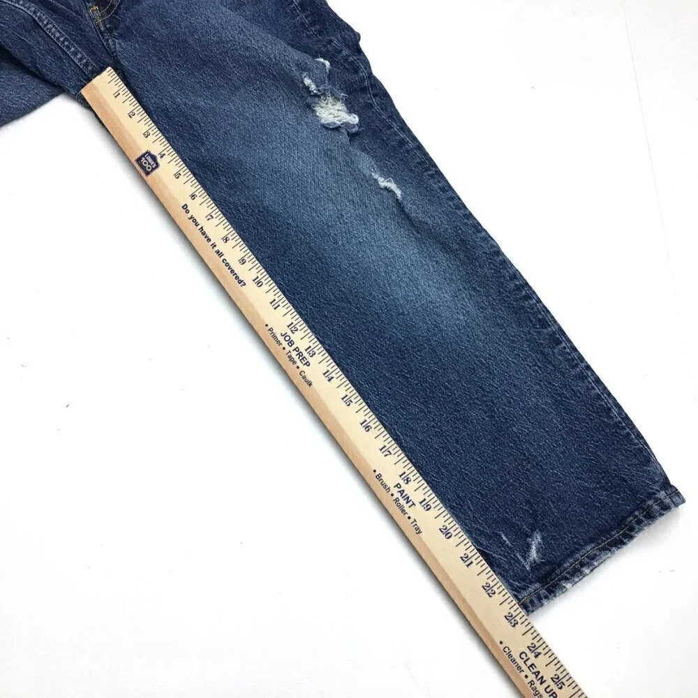 Gap Women's Jeans Cheeky Straight Crop Distressed Button Fly 8 petite inseam 23